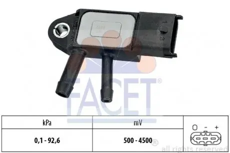 103292 Датчик давления выхлопных газов Doblo/Ducato/Fiorino/Qubo/Daily 1.3/1.6/2.0 D/Multijet 10- FACET 10.3292 FACET подбор по vin на Brocar