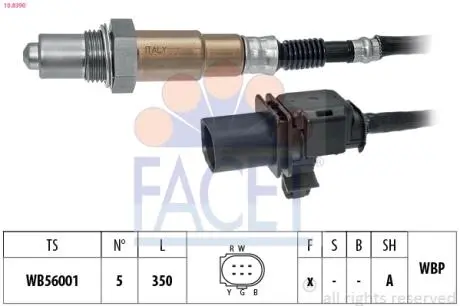 108390 Лямбда-зонд Berlingo/5008 1.6 VTi 09-/ 308 1.4i 07-/ Sorento/Sportage 2.0CRDi 10- FACET 10.8390 FACET подбор по vin на Brocar