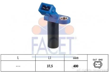 90304 Датчик коленвала Ford C-MAX,FIESTA IV/V/VI,FOCUS C-MAX/II,FUSION 1.25-1.6 95- FACET 9.0304 FACET подбор по vin на Brocar