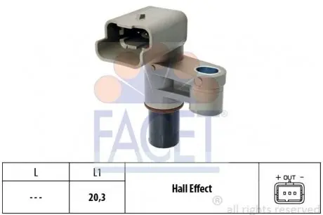 90462 Датчик распредвала Citroen C4/Jumper/ Peugeot 206/307/ 607/Boxer1.7-2.2 99- FACET 9.0462 FACET подбор по vin на Brocar
