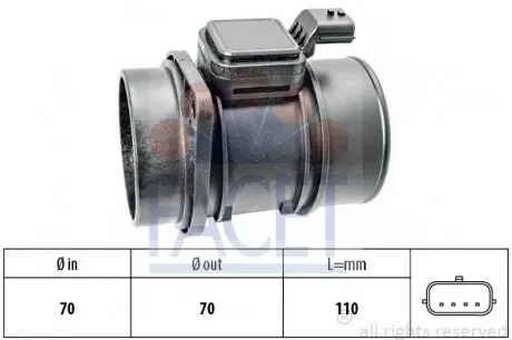 101454 Расходомер воздуха Trafic 2.0 dCi 06-/Kangoo 1.5 dCi 09-/Logan 1.5 dCi 10- FACET 10.1454 FACET подбор по vin на Brocar