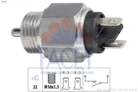 76010 Датчик заднего хода Audi 100/200/80/90/ VW Golf/Passat/Polo 1.0-3.6 74-94 FACET 7.6010 FACET підбір по vin на Brocar