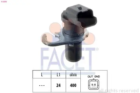 90260 Датчик колінвала BERLINGO,JUMPER/ SCUDO/Peugeot 206, 307, 406 1.8-2.2D 98- FACET підбір по vin на Brocar
