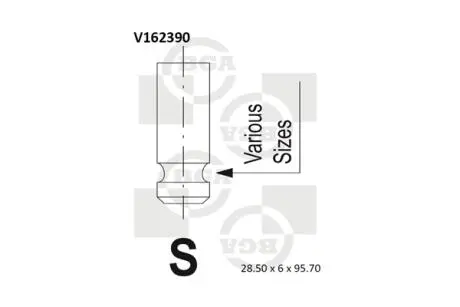V162390 Клапан двигуна BGA підбір по vin на Brocar