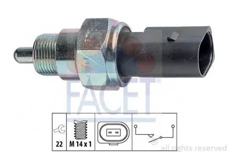 76238 Датчик заднего хода Skoda Fabia 1.0/1.4 99-03 / VW Lupo 1.0-1.7 98-05 FACET 7.6238 FACET підбір по vin на Brocar