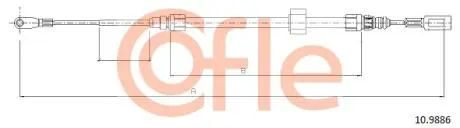 109886 Трос ручного тормоза центр. Sprinter 408-416/LT 46 96- (средняя база) COFLE 10.9886 COFLE подбор по vin на Brocar