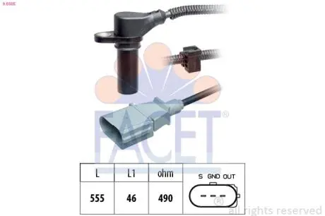 90505 Датчик розподілвалу Skoda Fabia/Roomster/ VW Polo/Sharan 1.9 Tdi 00-10 FACET підбір по vin на Brocar