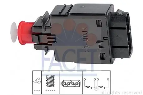 71081 Датчик стоп-сигналу BMW 3(E36)/ 5(E34)/ 7(E32)/ Z3(E36) 1.6-5.6 85-03 FACET 7.1081 FACET подбор по vin на Brocar