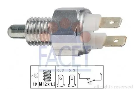 76029 Датчик заднего хода BMW 3(E30/E36)/ 5(E28/E34)/7(E32) 1.6-3.5 74-99 FACET 7.6029 FACET підбір по vin на Brocar