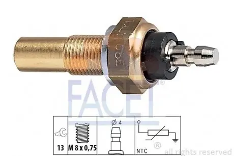 73068 Датчик температуры охлаждающей жидкости MAZDA 323,626 1.3-3.0i 85-91 FACET 7.3068 FACET подбор по vin на Brocar