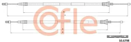 106798 Трос ручного гальма (електро) Renault Scenic 03- (836/684+755/645) COFLE 10.6798 COFLE підбір по vin на Brocar