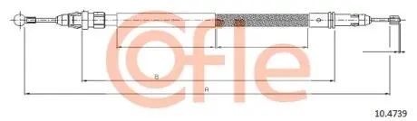 104739 Трос ручного гальма зад. Л/П PSA C8/Expert/Jumpy/S COFLE підбір по vin на Brocar