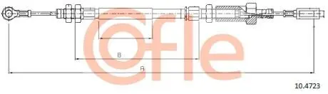 104723 Трос ручного тормоза перед. Ducato/Boxer 02-06 (барабан) (1078/762) COFLE 10.4723 COFLE подбор по vin на Brocar