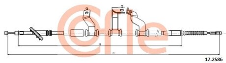 172586 Трос ручного гальма зад. TUCSON 4wd 2.0 CRDi 04-10 Пр. (1800/1635) COFLE 17.2586 COFLE підбір по vin на Brocar