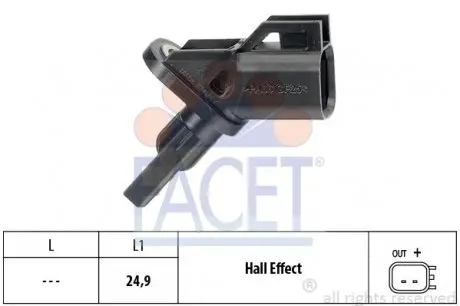 210001 Датчик ABS Ford MONDEO III 1.8 16V-3.0 V6 24V 00-09 передній Л/Пр FACET підбір по vin на Brocar