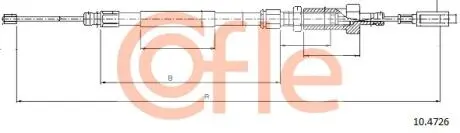 104726 Трос ручного гальма (центр) Fiat Ducato 02-06 (диск гальма) COFLE підбір по vin на Brocar