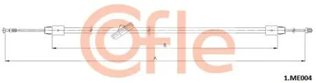 1ME004 Трос ручного тормоза сред. VITO/VIANO (база 3200) 10- (2753/1686) COFLE 1.ME004 COFLE подбор по vin на Brocar