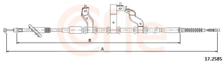 172585 Трос ручного тормоза зад. TUCSON 4wd 2.0CRDi 04-10 Л. (1710/1547) COFLE 17.2585 COFLE підбір по vin на Brocar