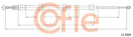116684 Трос ручних гальм Renault Kangoo 08- 2010/920 mm COFLE підбір по vin на Brocar