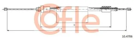 104706 Трос ручного тормоза зад. Berlingo/Partner 96-99 Пр. (>ch.08393) COFLE 10.4706 COFLE подбор по vin на Brocar