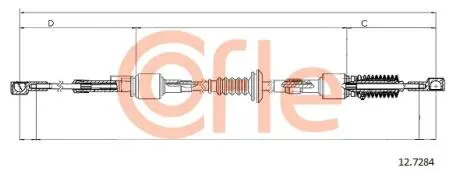127284 Трос Куліси Ducato/Jumper 2.5/2.8 D / TD 94-02 (кпп MG) (960/690) COFLE 12.7284 COFLE підбір по vin на Brocar