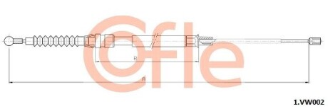 1VK002 Трос ручного тормоза зад. GOLF V/OCTAVIA 03- Л./Пр. (1447/810) COFLE 1.VK002 COFLE подбор по vin на Brocar