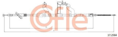 172584 Трос ручного гальма зад. Hyundai Tucson 04-10 Пр. (1875/1665) COFLE 17.2584 COFLE підбір по vin на Brocar