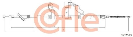 172583 Трос ручного тормоза зад. Hyundai Tucson 04-10 Л. (1875/1575) COFLE 17.2583 COFLE підбір по vin на Brocar