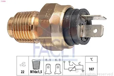 73526 Датчик температуры Ducato 2.5-2.8D/TD/Jumper/Boxer 2.8HDi 02&gt; FACET 7.3526 FACET підбір по vin на Brocar