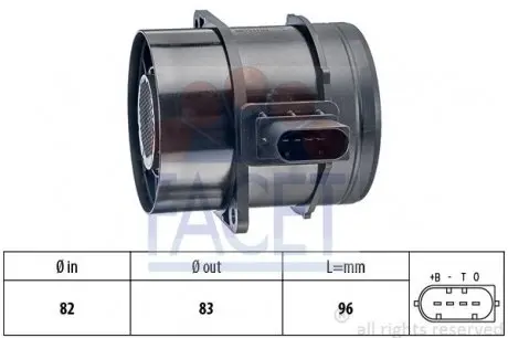 101359 Расходомер воздуха MB Sprinter/VW Crafter 2.1D/2.5D/3.0D 05- FACET 10.1359 FACET подбор по vin на Brocar