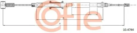104744 Трос ручного тормоза зад. Ducato/Boxer 06- Л=Пр. (1390/1075) COFLE 10.4744 COFLE подбор по vin на Brocar