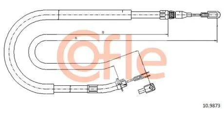 109873 Трос ручного тормоза зад. Sprinter/LT 96- Л=Пр. (1513/1325) COFLE 10.9873 COFLE подбор по vin на Brocar