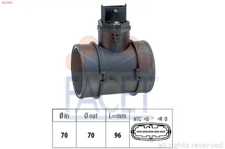 101155 Расходомер воздуха (5 конт.) Combo 1.7Di/DTi 01- (48/55kw) FACET 10.1155 FACET подбор по vin на Brocar