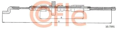 107391 Трос ручного тормоза зад. T4 -96 Л=Пр. (барабан) (844/506) COFLE 10.7391 COFLE підбір по vin на Brocar