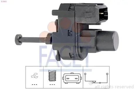 71111 Датчик стоп-сигналу Ford Fiesta/Focus/Mondeo 1.6-2.5 96-07 FACET 7.1111 FACET підбір по vin на Brocar