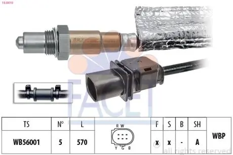 108410 Лямбда-зонд i40/CARENS IV/OCTAVIA/SUPERB 1.8/2.0/2.0D 04- FACET 10.8410 FACET підбір по vin на Brocar