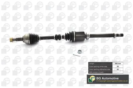 DS6315R Полуось Nissan Qashqai 1.5dCi/1.6i 07-14 (29/26) 940mm Пр. BGA DS6315R BGA подбор по vin на Brocar