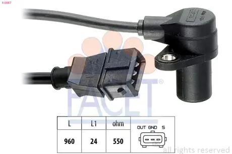 90087 Датчик колінвала BMW 3(E36), 5(E34) 1.6/1.8/1.8LPG 89-00 FACET підбір по vin на Brocar