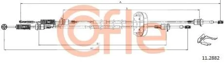 112882 Трос кулисы Trafic/Vivaro 2.0 i 01- (1215/930+1295/975) COFLE 11.2882 COFLE підбір по vin на Brocar