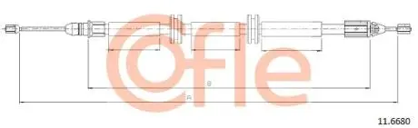 116680 Трос ручного гальма Renault Kangoo Express 1.9 dCi 03-06 (F9Q 790) COFLE підбір по vin на Brocar
