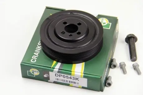 DP0543K Шкив коленвала 1.9TDI T5 (7H-5-075001&gt;)/Caddy 04- (+болт) BGA DP0543K BGA підбір по vin на Brocar