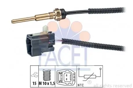 73331 Датчик температуры Transit (V184)/(V347) 2.4DI (в ГБЦ) FACET 7.3331 FACET подбор по vin на Brocar