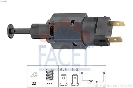 71050 Датчик стоп-сигналу Opel Kadett E 84-/Vectra B 95- FACET 7.1050 FACET підбір по vin на Brocar