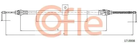 170008 Трос ручного гальма зад. NOTE 06-Л. (1706/1494) COFLE 17.0008 COFLE підбір по vin на Brocar