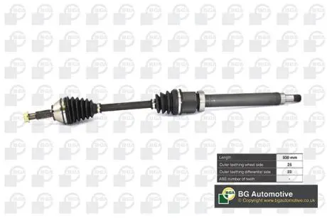 DS2301R Піввісь Ford Focus 1.4-1.8 i 98-05 (25/23) 930mm Пр. BGA DS2301R BGA підбір по vin на Brocar