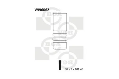 V996062 Клапан двигуна BGA підбір по vin на Brocar