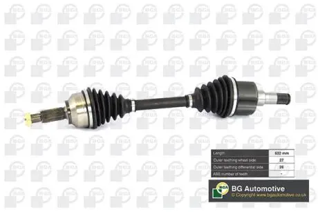 DS2303L Піввісь Ford Mondeo 00-07 1.8-3.0 (27/26) 632mm Л. BGA DS2303L BGA підбір по vin на Brocar