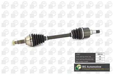 DS2301L Піввісь Ford Focus 1.4-1.8 i 98-05 (25/23) 630mm Л. BGA DS2301L BGA підбір по vin на Brocar