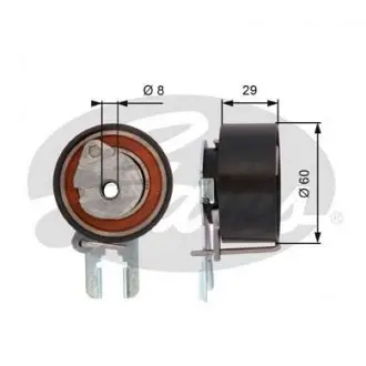 T43158 Ролик ГРМ Citroen Berlingo/Nemo 1.6HDI (натяжний) (60x29) GATES підбір по vin на Brocar
