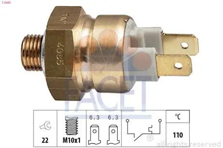 74085 Датчик температуры Audi 100/80/A6 1.6-2.3 85-98 FACET 7.4085 FACET подбор по vin на Brocar